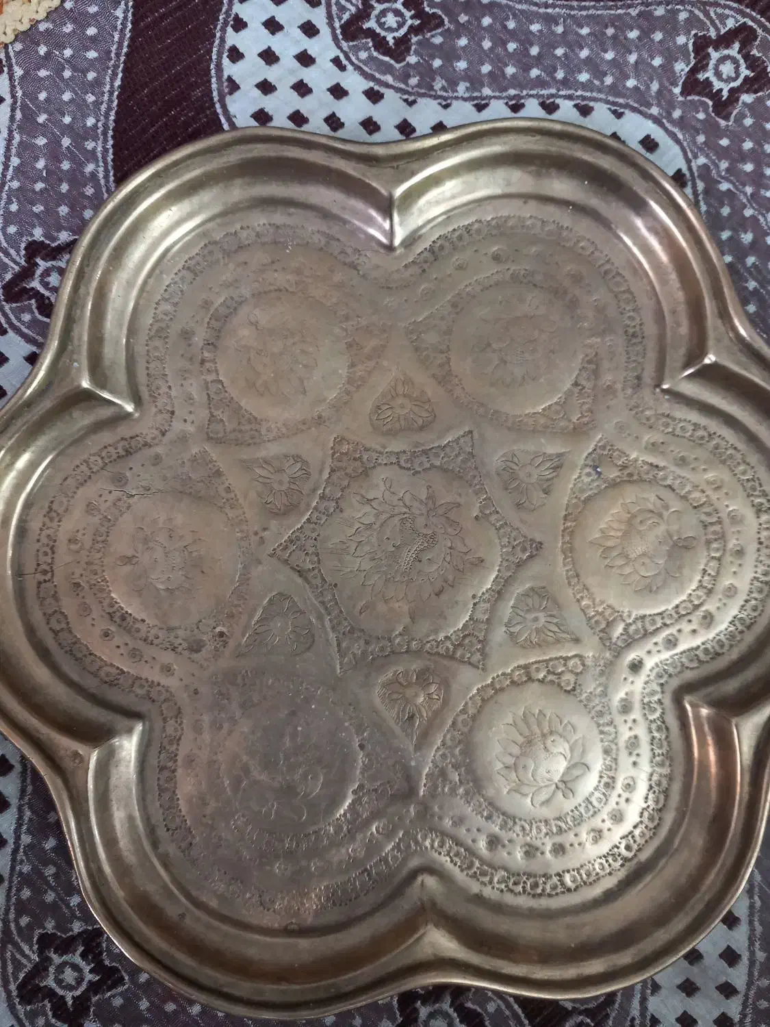 سینی برنج و ظرف ورشو عتیقه|کلکسیون اشیاء عتیقه|شیراز, شهرک سراج‎|دیوار