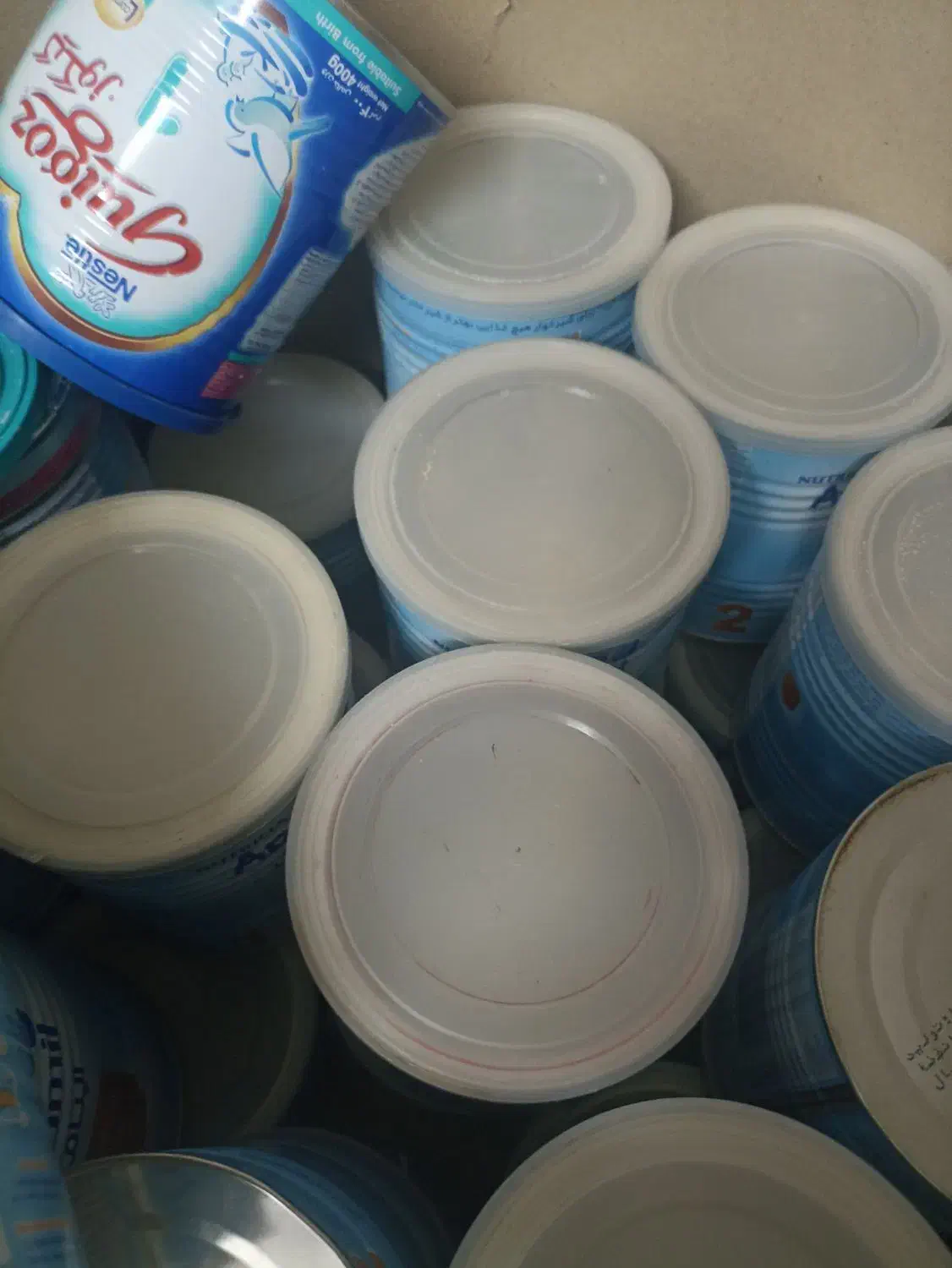 قوطی شیر خشک|ظروف نگهدارنده، پلاستیکی، یک‌بارمصرف|قم, حنیف نژاد|دیوار