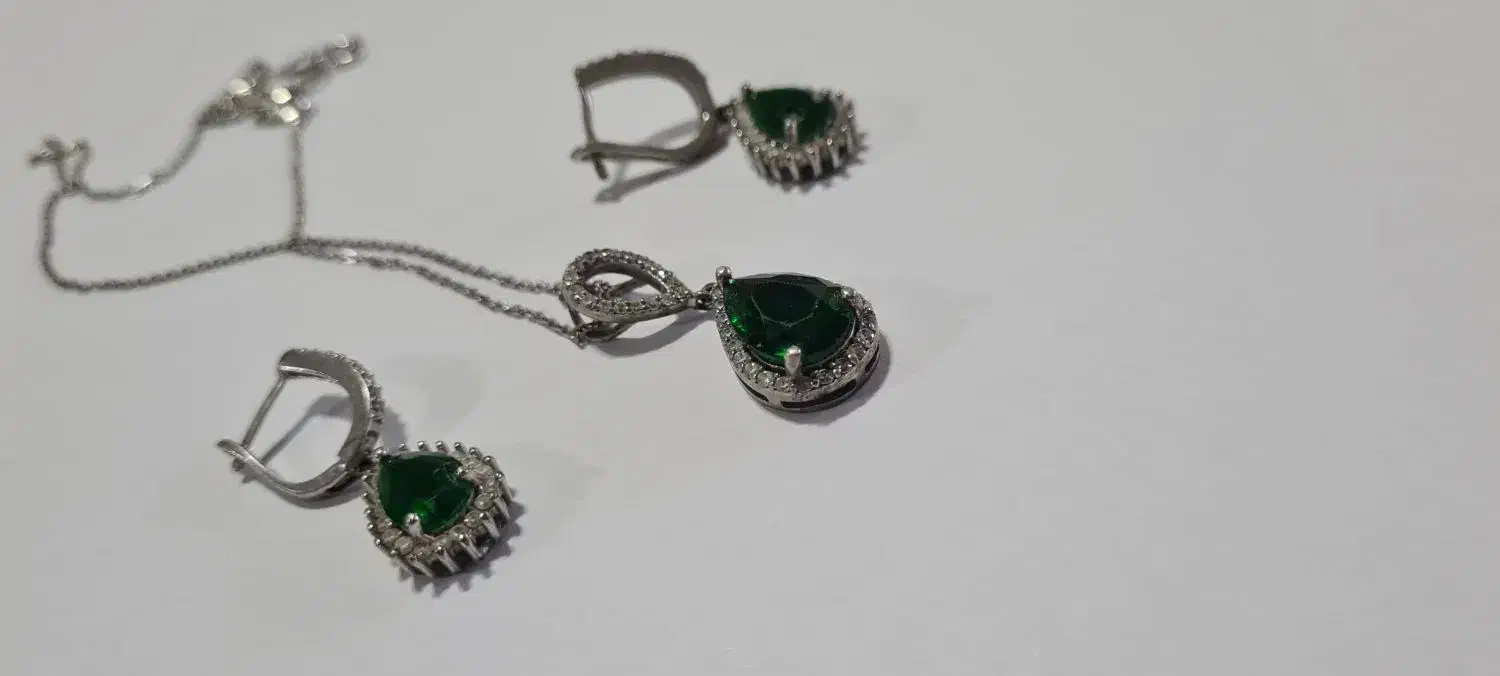 ست نقره گوشواره و گردنبند|جواهرات|سنندج, |دیوار