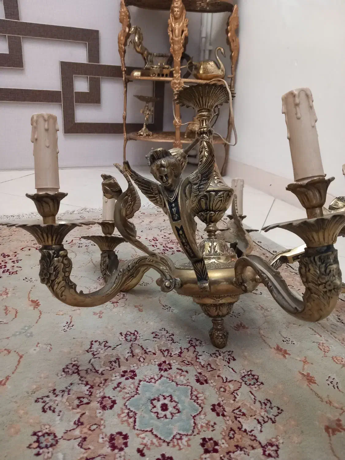 لوستر برنجی|لوستر و چراغ آویز|اراک, |دیوار