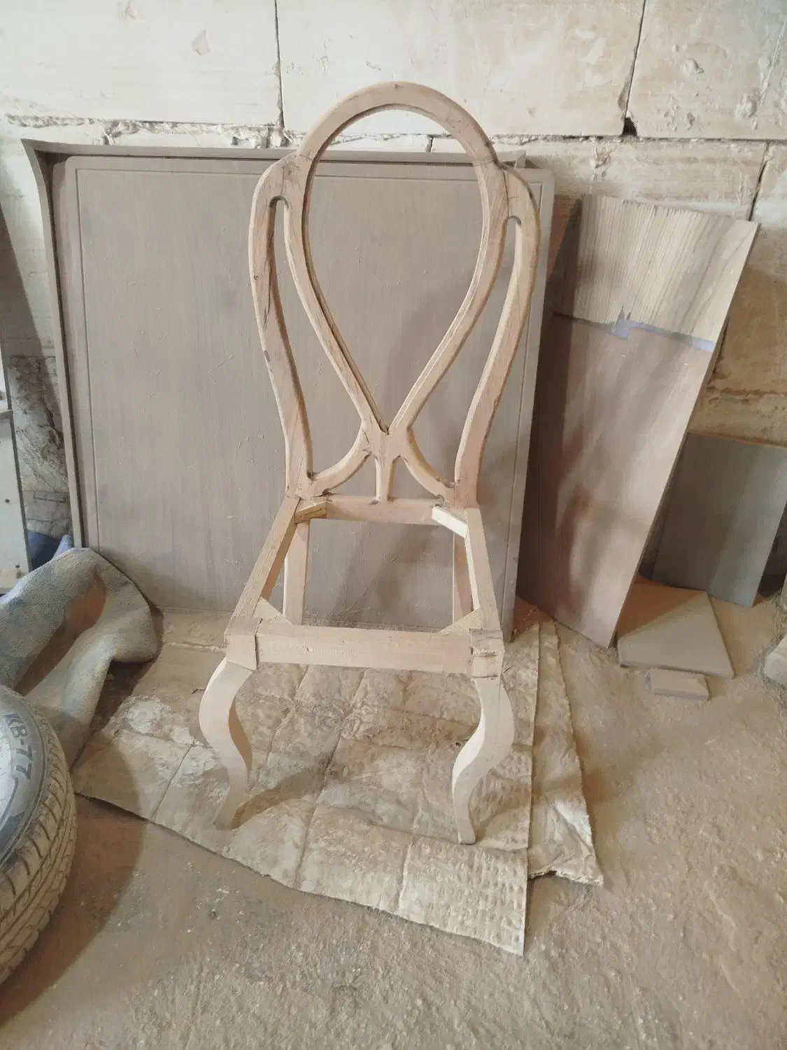 صندلی خام چوب راش|صندلی و نیمکت|شاندیز, |دیوار