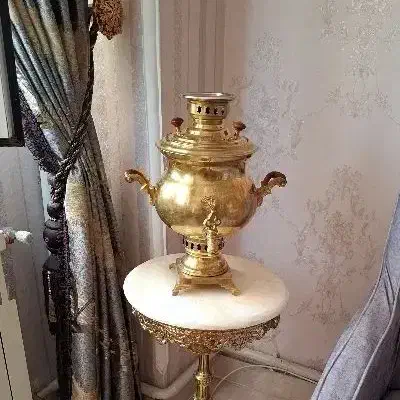 سماور برنجی ذغالی ۶لیتری کاملا نو|سماور، چای‌ساز، قهوه‌ساز|تبریز, |دیوار