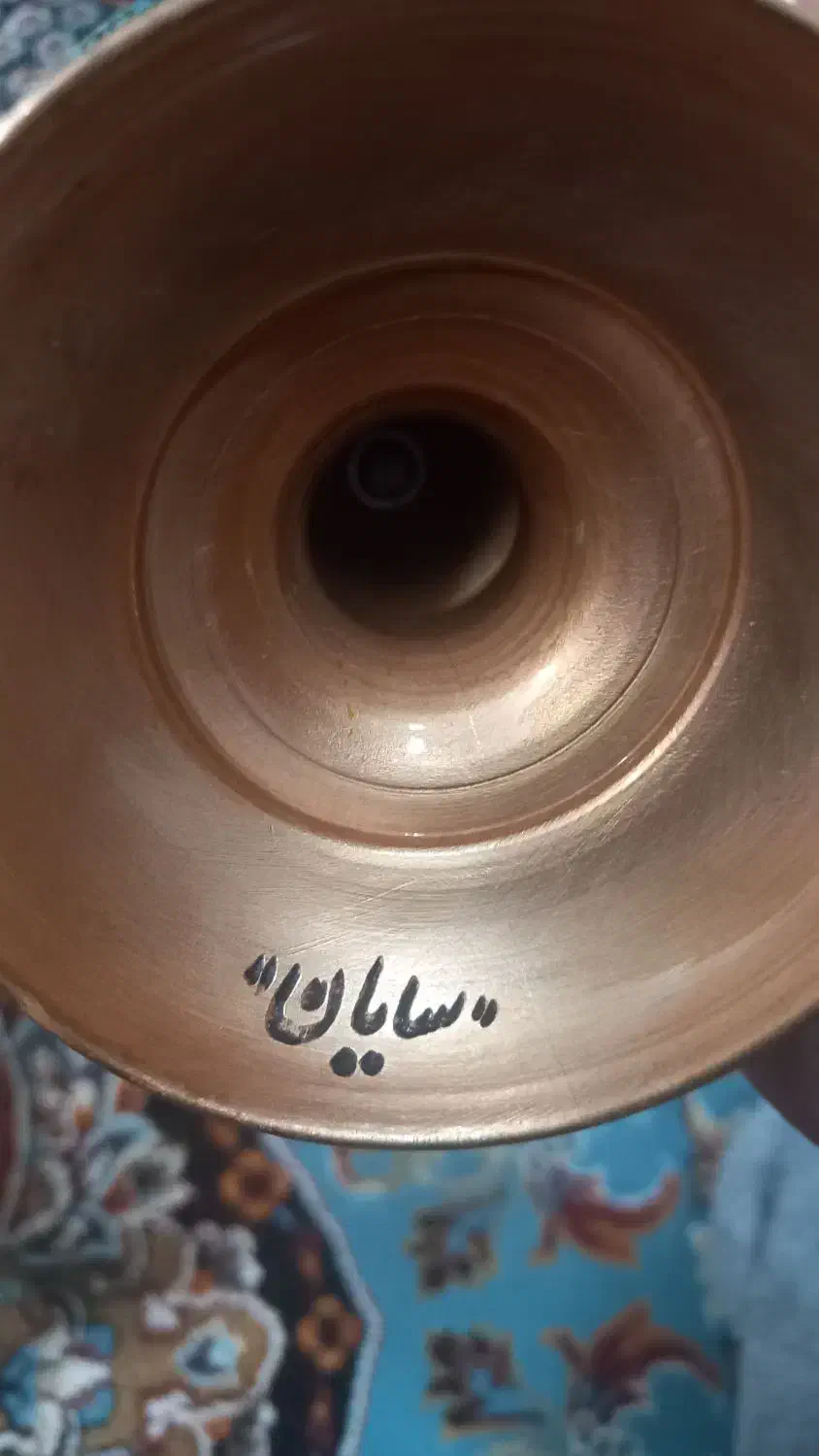 ظرف مسی با مرصع کاری سنگ فیروزه بر بدنه ظرف|صنایع دستی و سایر لوازم تزئینی|تهران, چهارصد دستگاه|دیوار