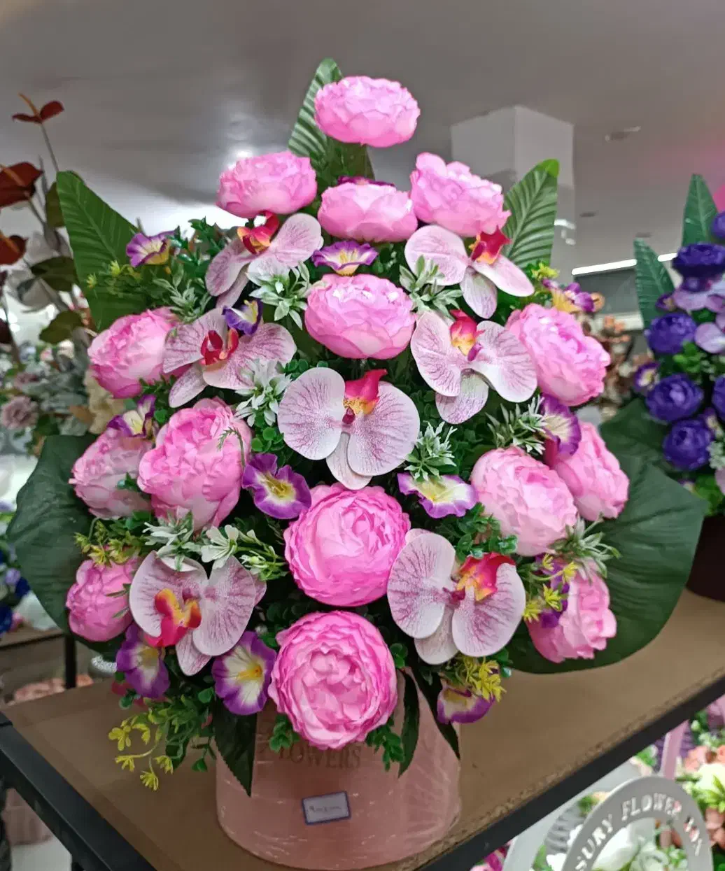 باکس گل مصنوعی ارکیده و پیونی|گل مصنوعی|تبریز, |دیوار