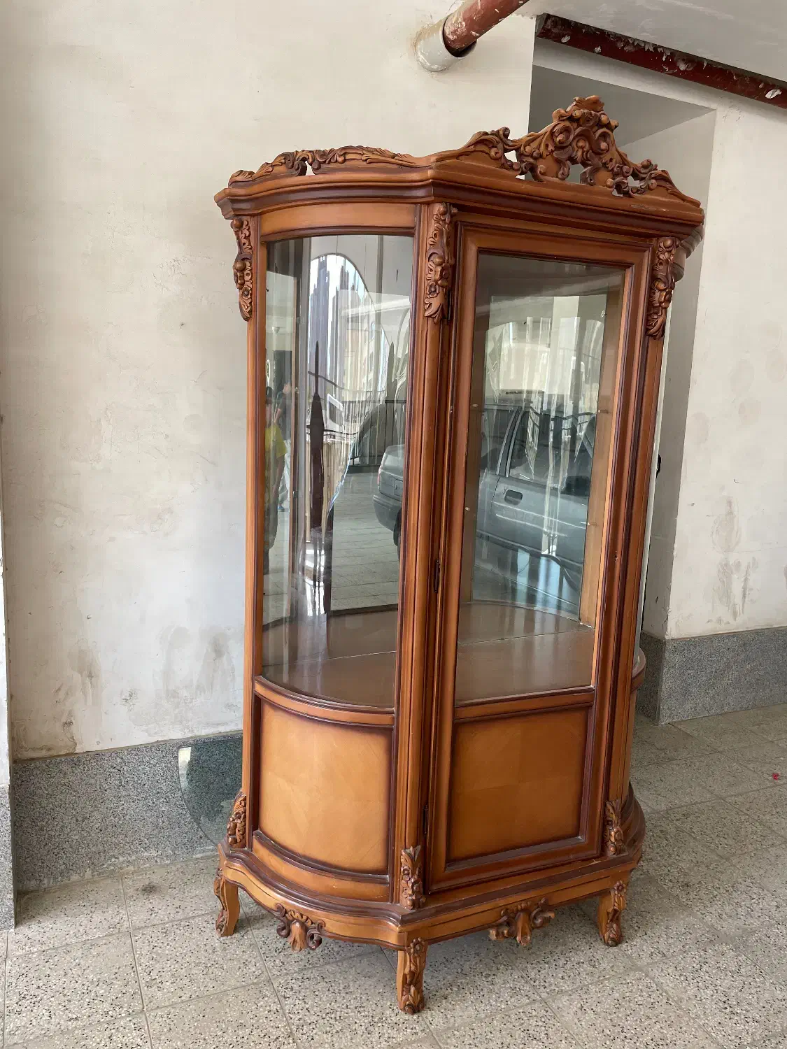 بوفه گنجه در حد نو تمام چوب|بوفه، ویترین، کنسول|مشهد, امیریه|دیوار