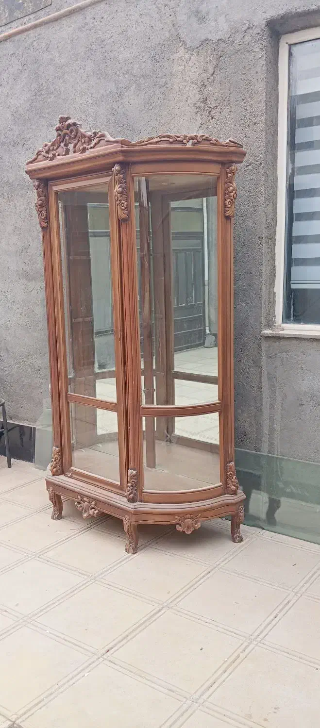 گنجه سلطنتی تمام چوب اصلی|بوفه، ویترین، کنسول|ملک‌آباد, |دیوار