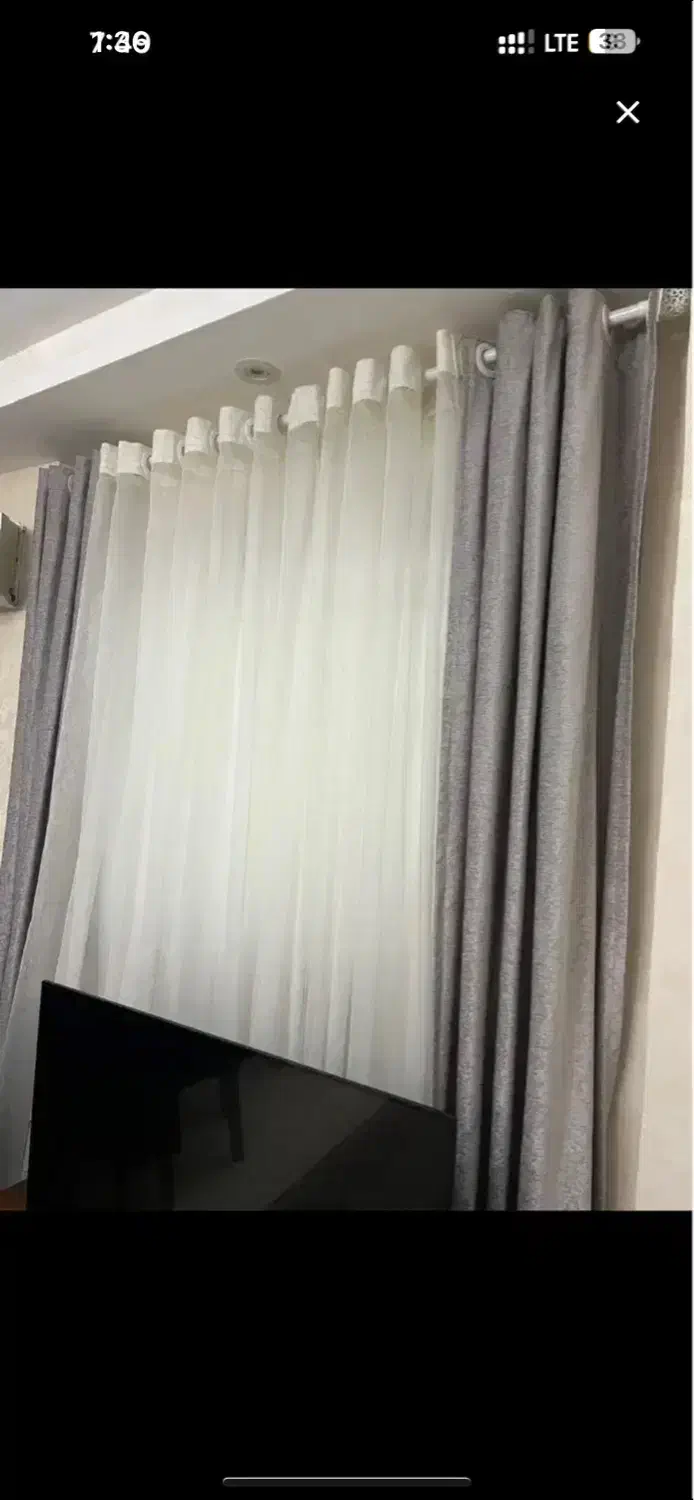 پرده طوسی مخمل|پرده، رانر، رومیزی|رشت, اسماعیل آباد|دیوار