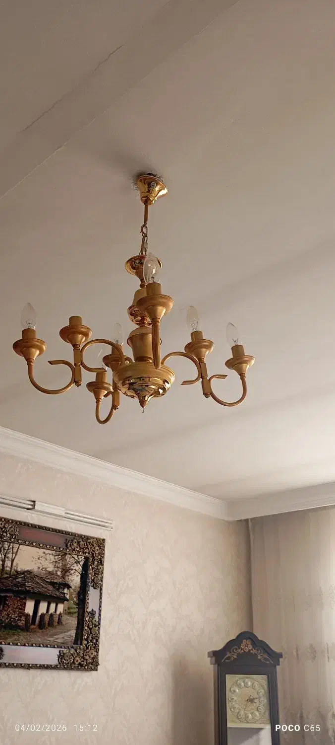 لوستر طلایی|لوستر و چراغ آویز|اصفهان, مارچین|دیوار