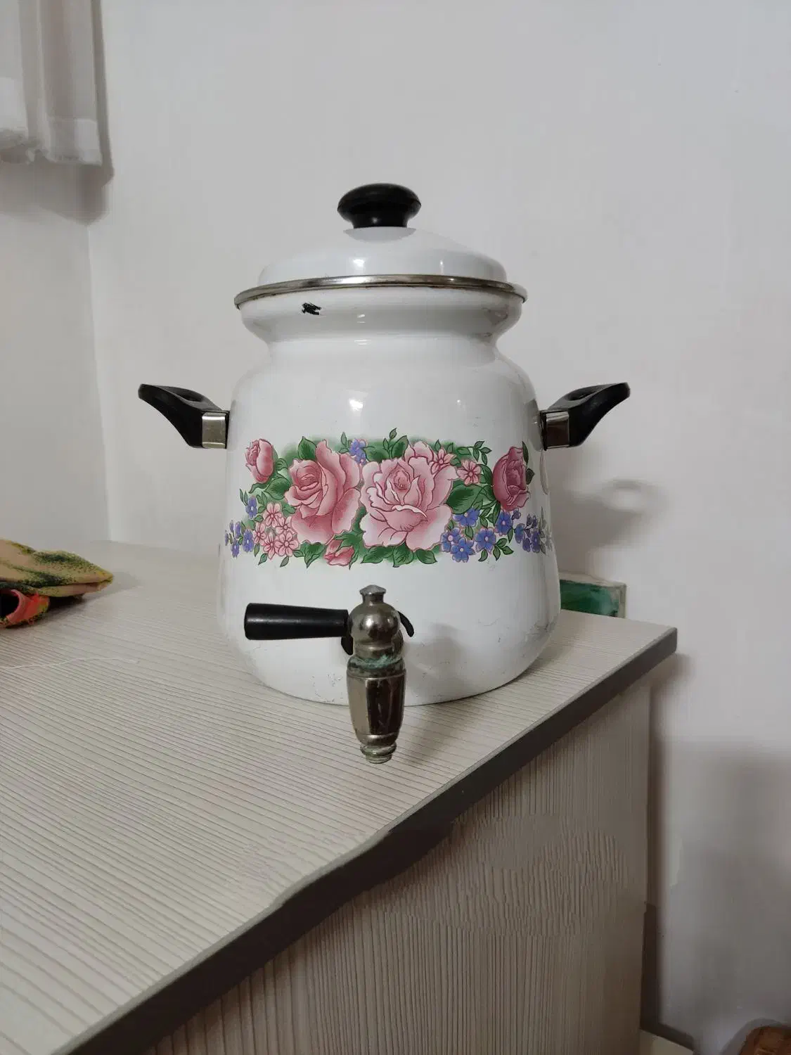 کتری لعابی قدیمی|قوری، کتری، قهوه‌ساز دستی|قائم‌شهر, |دیوار