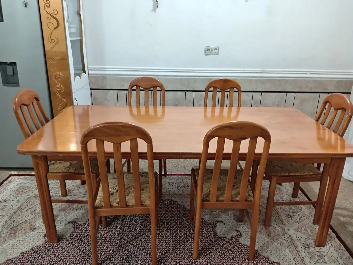 میز غدا خوری  6 نفره چوب  راش|میز و صندلی غذاخوری|شوش, |دیوار