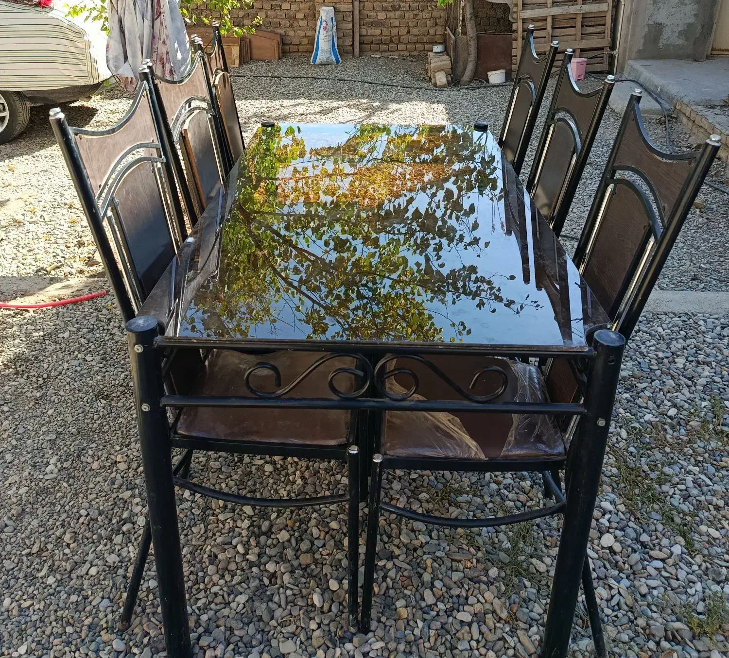 میزو صندلی غذاخوری شش نفره ی فلزی|میز و صندلی غذاخوری|دشتابی, |دیوار