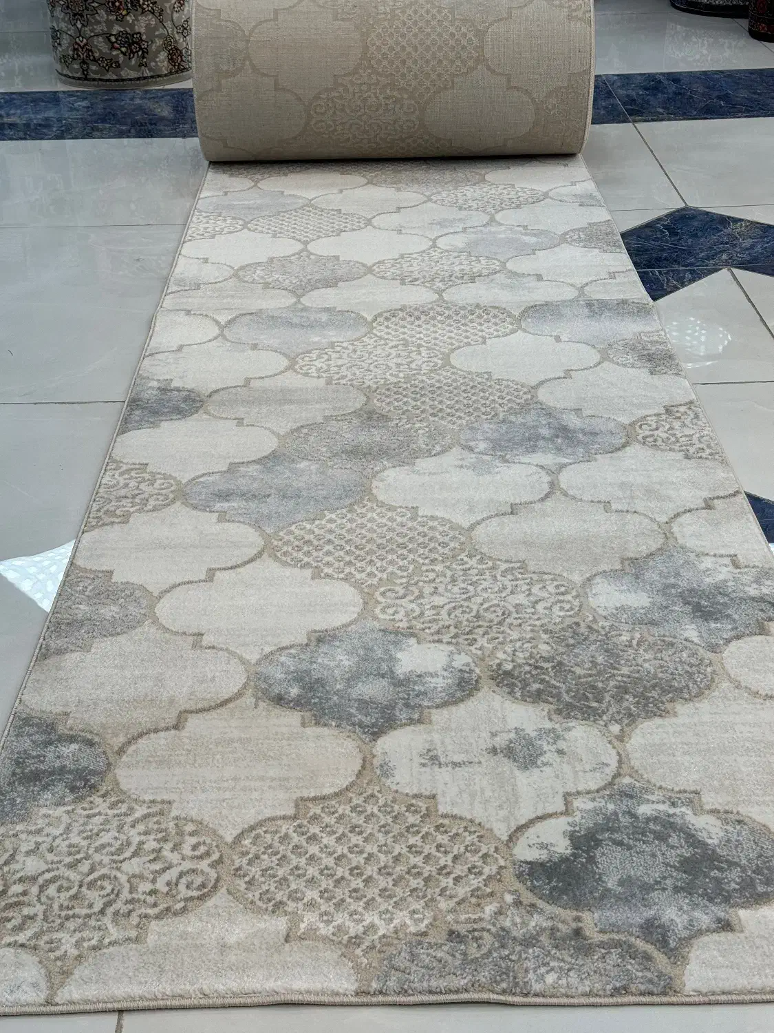 کناره فانتزی کرم‌طوسی با قیمت ویژه|فرش|گرگان, |دیوار