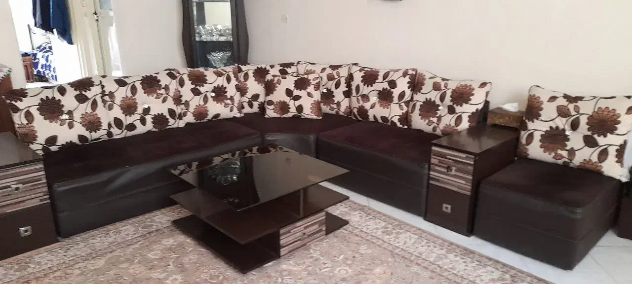 مبل ال + ۲ باکس و پاف|مبلمان خانگی و میز عسلی|تهران, جیحون|دیوار