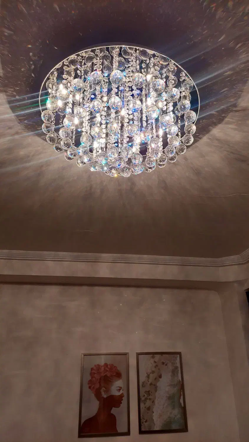 لوستر سقفی مدل گوی قطر ۶۰|لوستر و چراغ آویز|تبریز, |دیوار