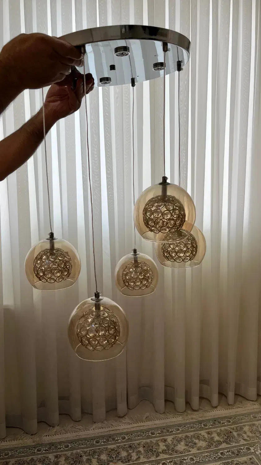 لوستر در حد نو سالم|لوستر و چراغ آویز|شهریار, شهریار|دیوار