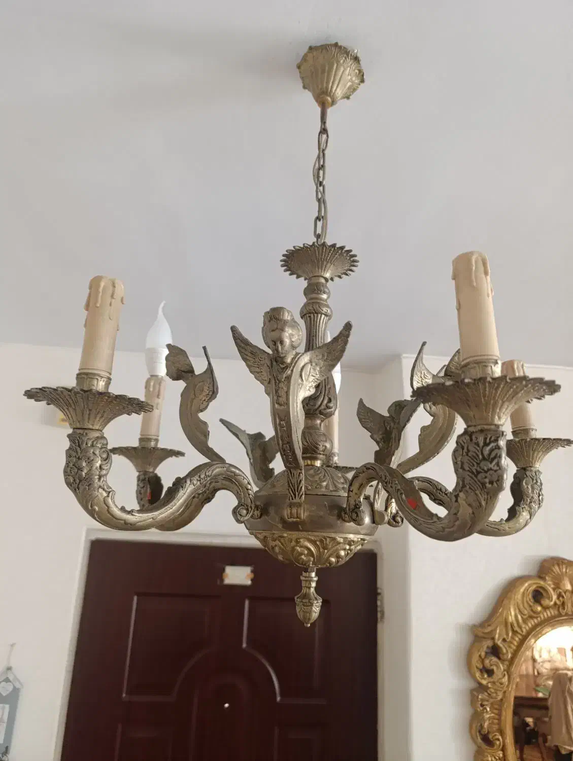 فروش لوستر طرح فرشته.جنس  برنجی ..قیمت توافقی .|لوستر و چراغ آویز|تهران, حشمتیه|دیوار