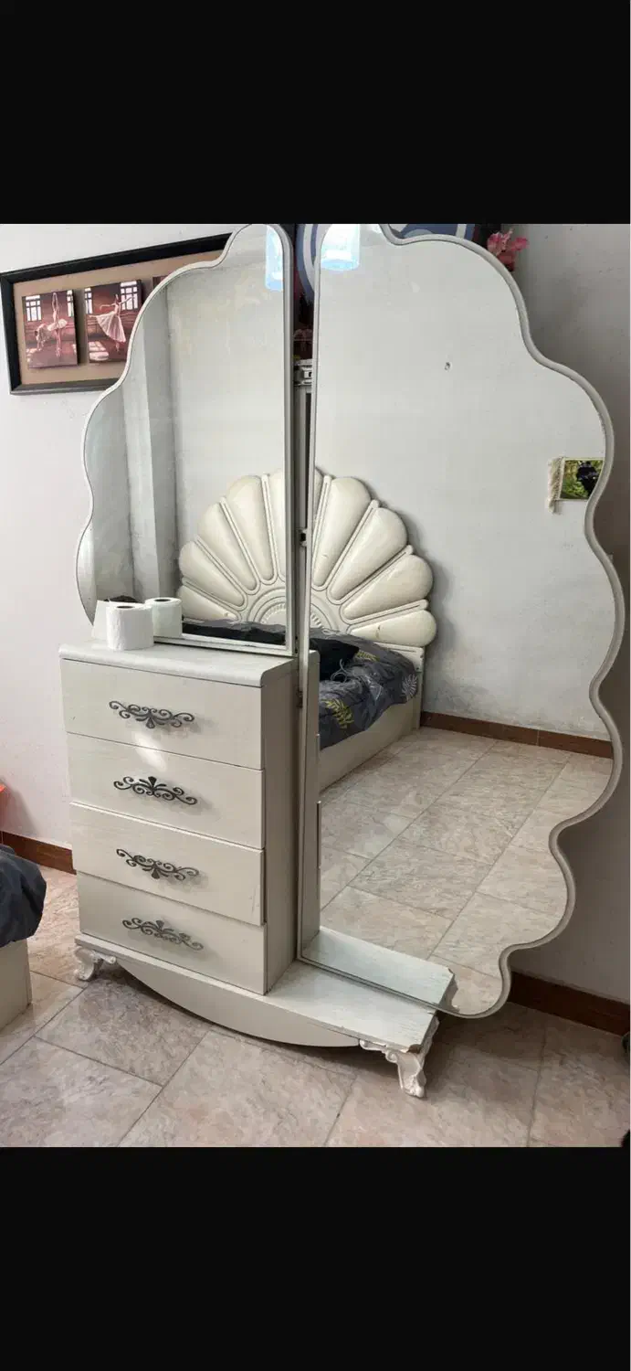 تختخواب و پاتختی و میز توالت|تخت و سرویس خواب|آستانه اشرفیه, |دیوار