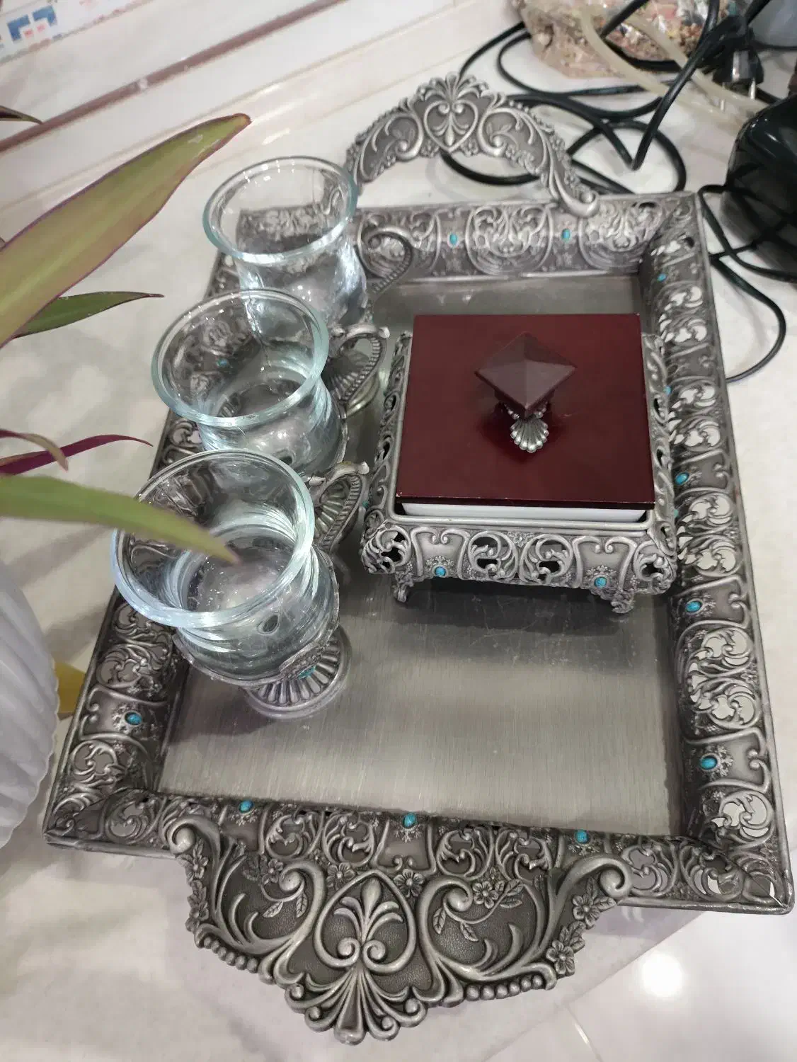 سینی چای سیلور|ظروف سرو و پذیرایی|اراک, |دیوار