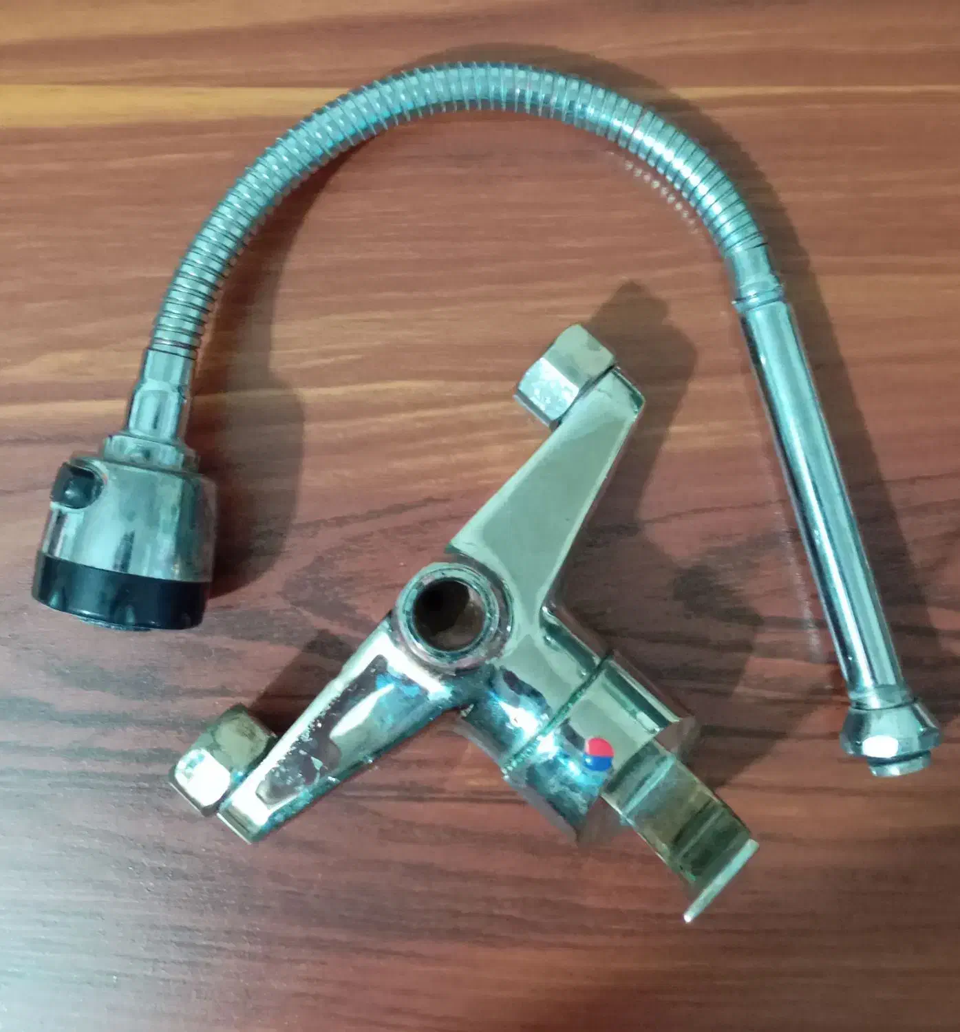 شیر اهرمی برنز سنگین شیبه با علمک ظرفشویی|لوازم سرویس بهداشتی|سلماس, |دیوار