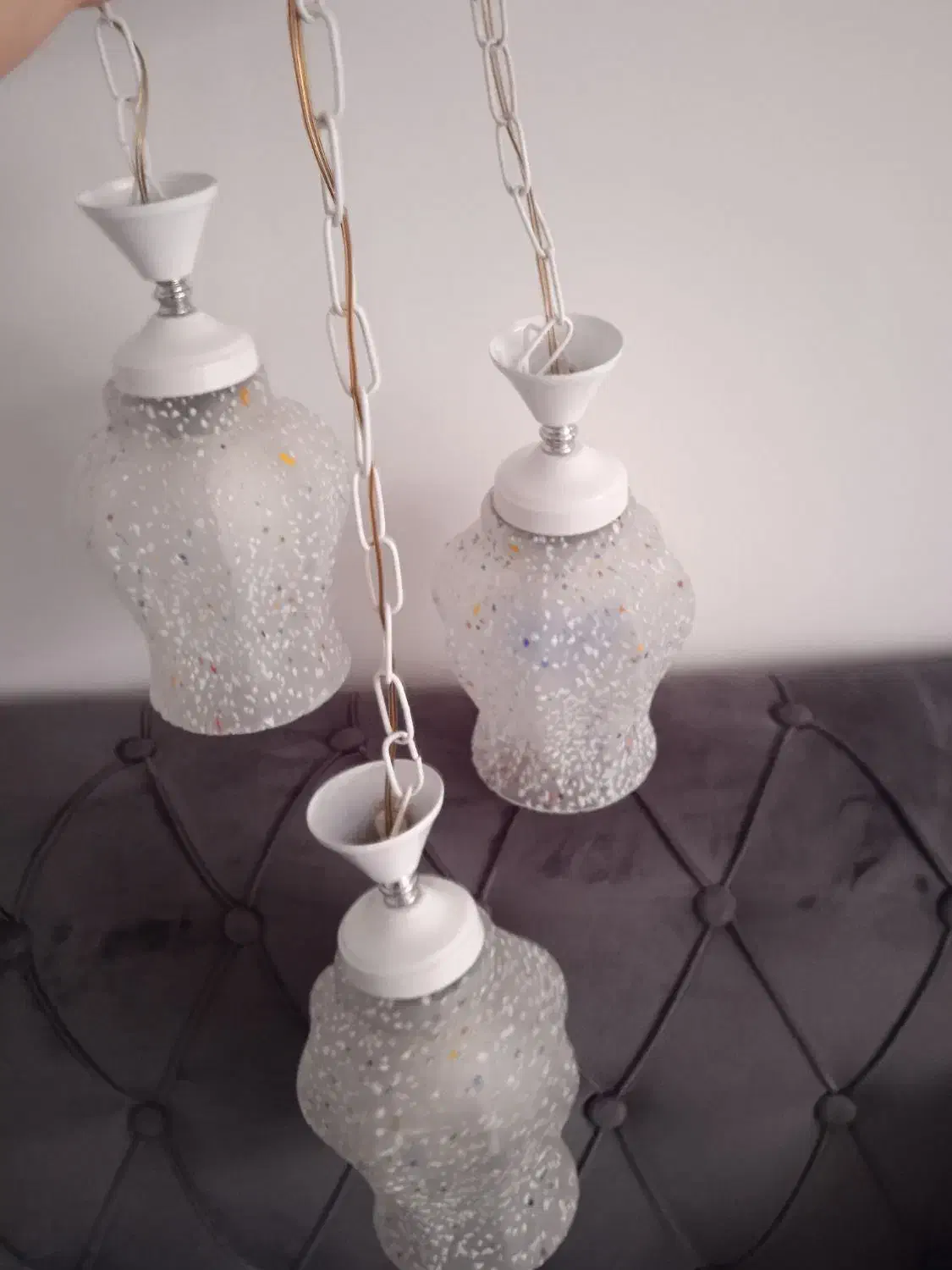 لوستر سه شاخه سفید|لوستر و چراغ آویز|الوند, |دیوار