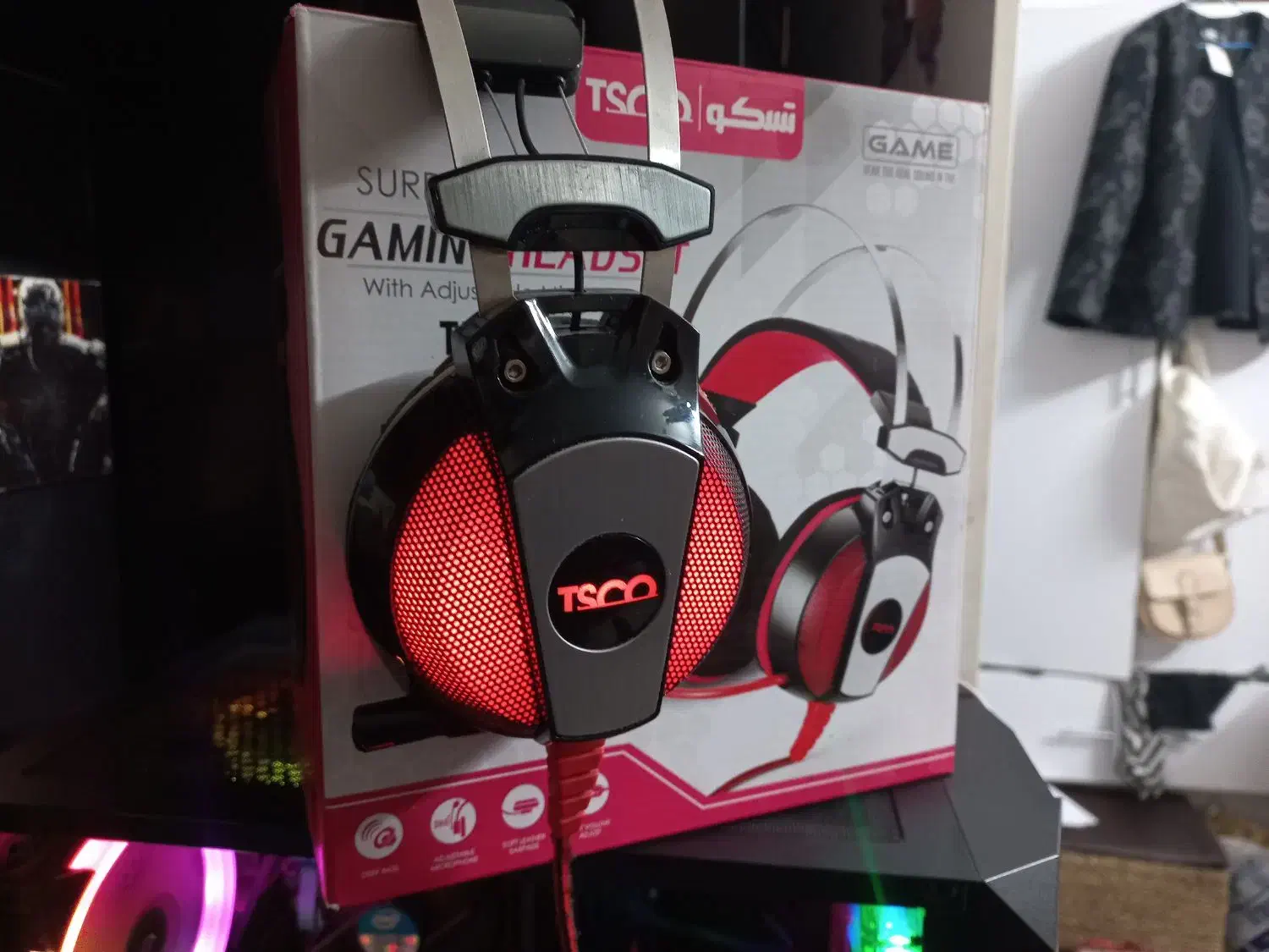 هدست گیمینگ th5154 بک لایت قرمز|قطعات و لوازم جانبی رایانه|مشهد, تربیت (صدف)|دیوار