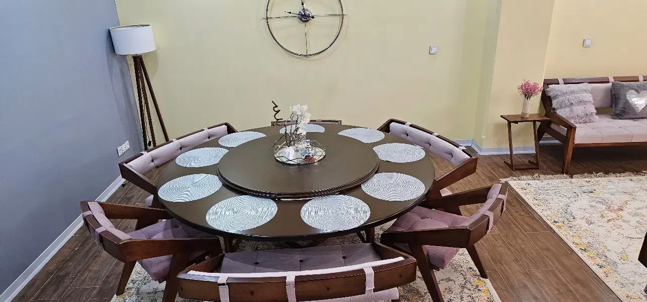 فروش میز ناهارخوری گرد ۹ نفره با صفحه چرخان|میز و صندلی غذاخوری|خرم‌آباد, |دیوار