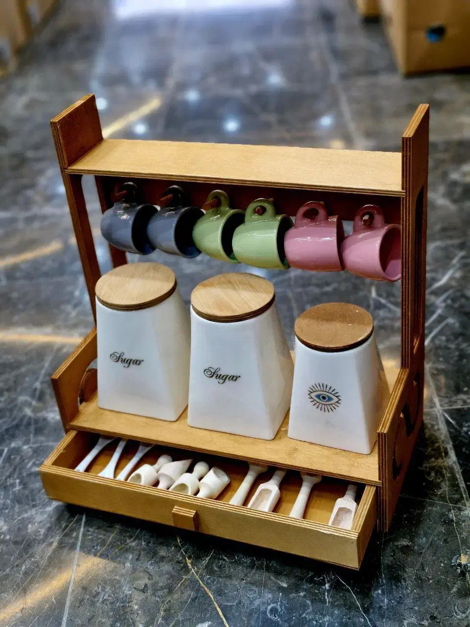 استند ادویه چوبی، تکی و عمده|ظروف سرو و پذیرایی|شیراز, فضلآباد|دیوار