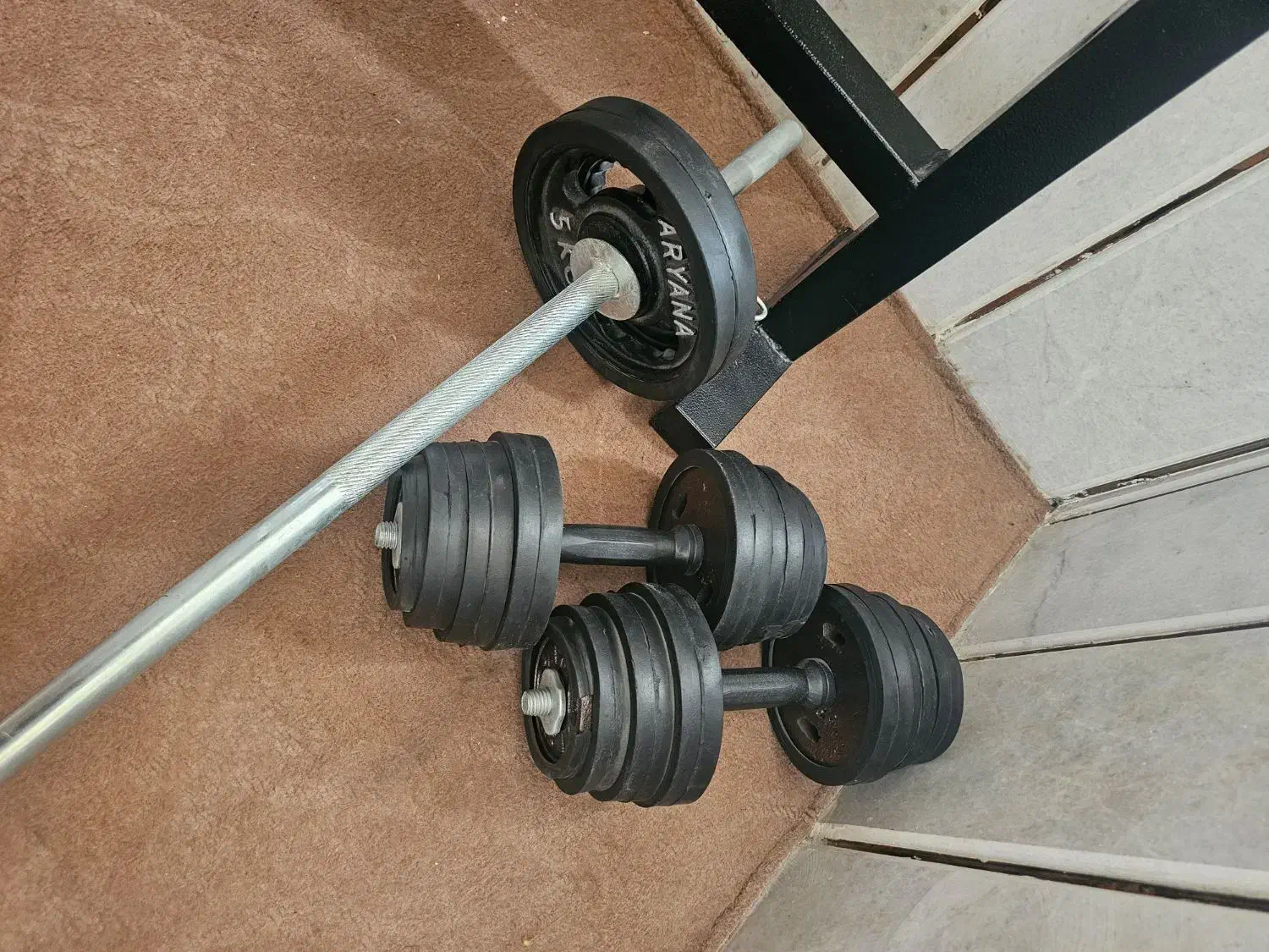 میز پرس 10کاره تاشو همراه با هالتر و وزنه|تجهیزات ورزشی|شهرضا, |دیوار