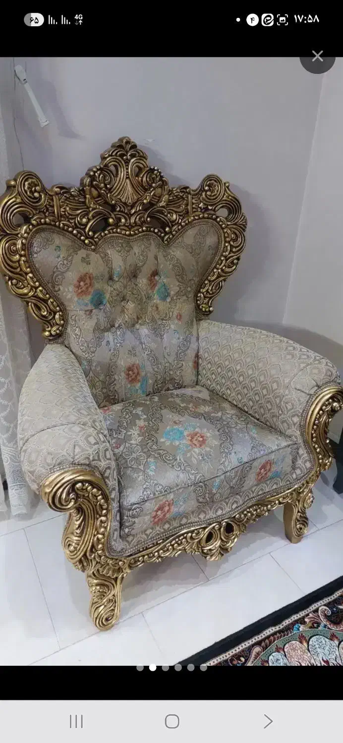 مبل اشرافی نشین تمام چوب راش (مناسب جهیزیه)|مبلمان خانگی و میز عسلی|ملایر, |دیوار