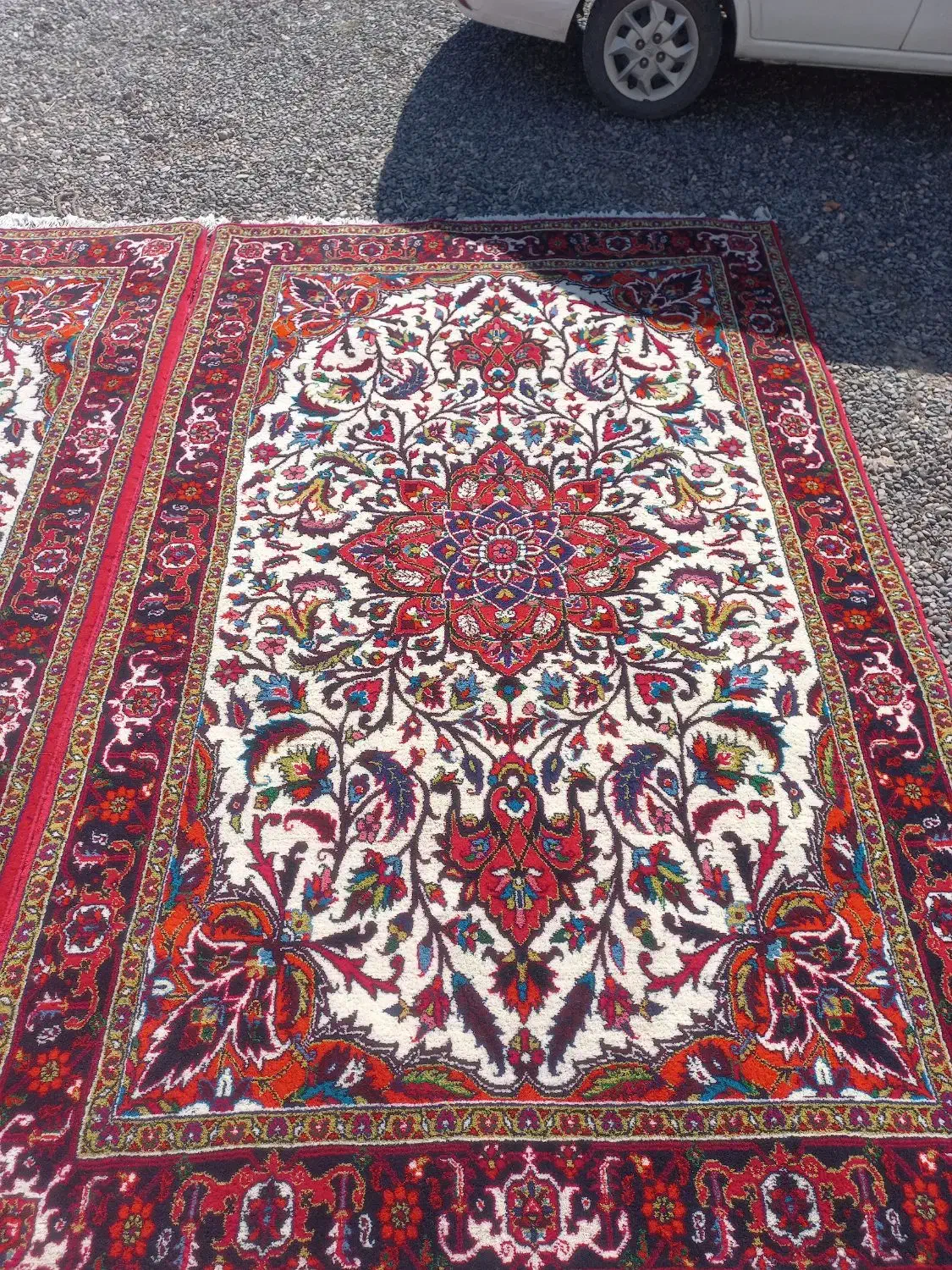 یه جفت فرش دستباف ۶متری زمینه کرم تاجری|فرش|تبریز, |دیوار