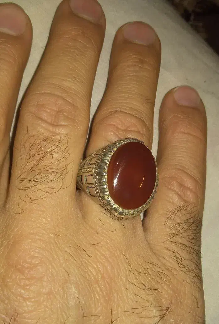 انگشتر عقیق یمن جگری اصل|جواهرات|فولادشهر, مسکن مهر فولادشهر|دیوار