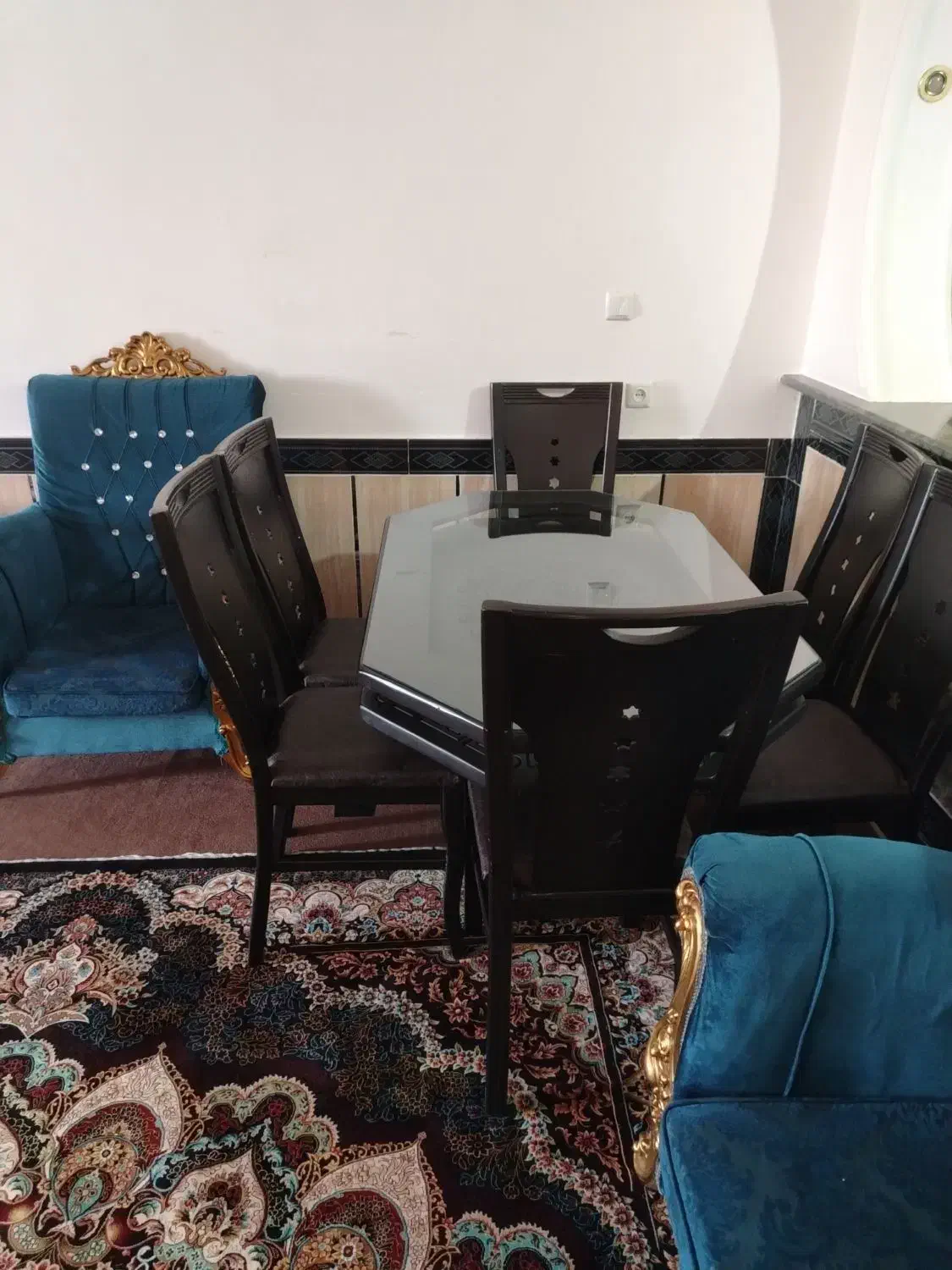 مبل سلطنتی 10نفره وناهار خوری 6نفره|مبلمان خانگی و میز عسلی|نورآباد, |دیوار