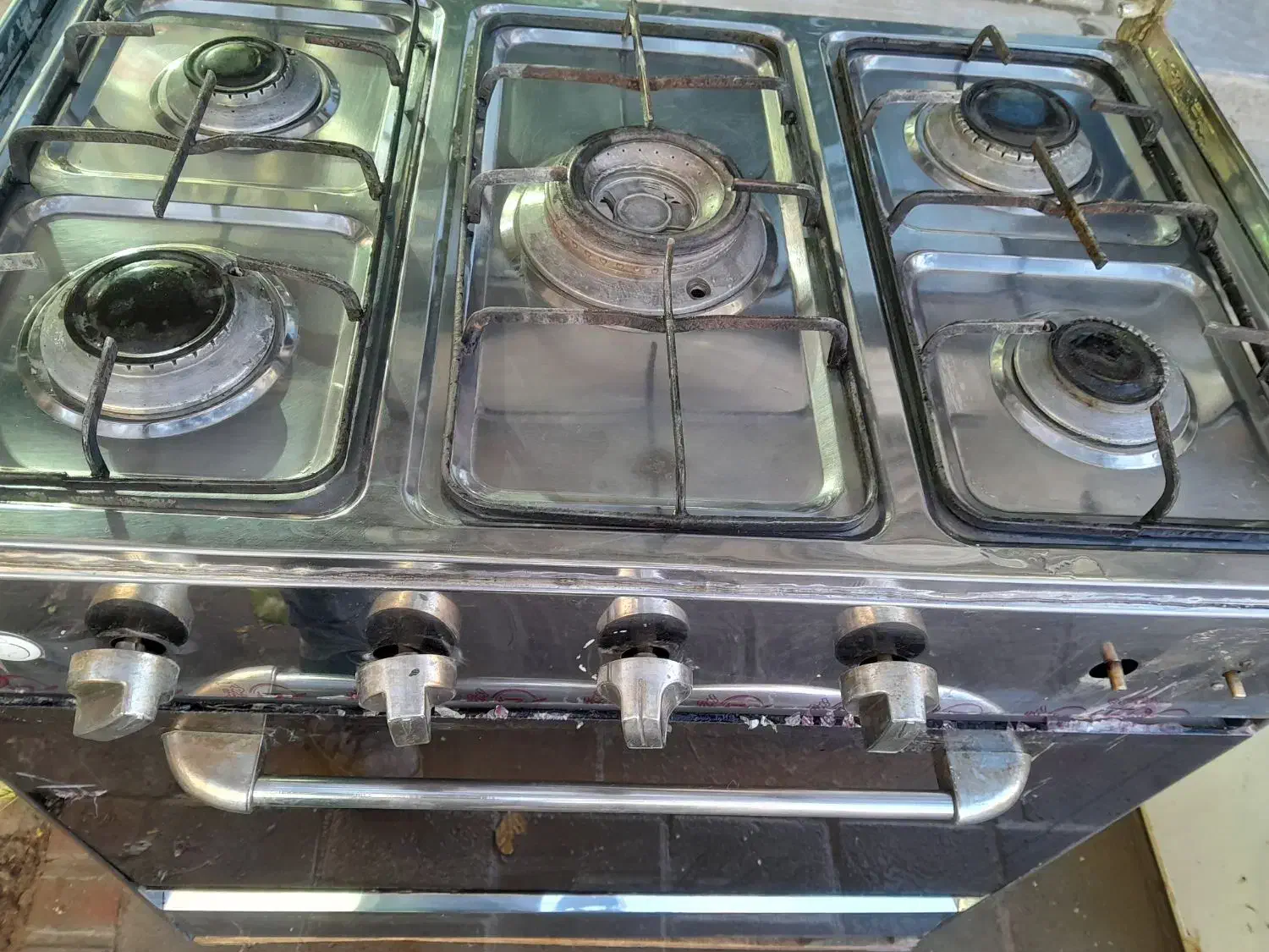 اجاق رو استیل پنج شعله طرح فر|اجاق گاز و لوازم برقی پخت‌وپز|مشهد, طبرسی شمالی|دیوار