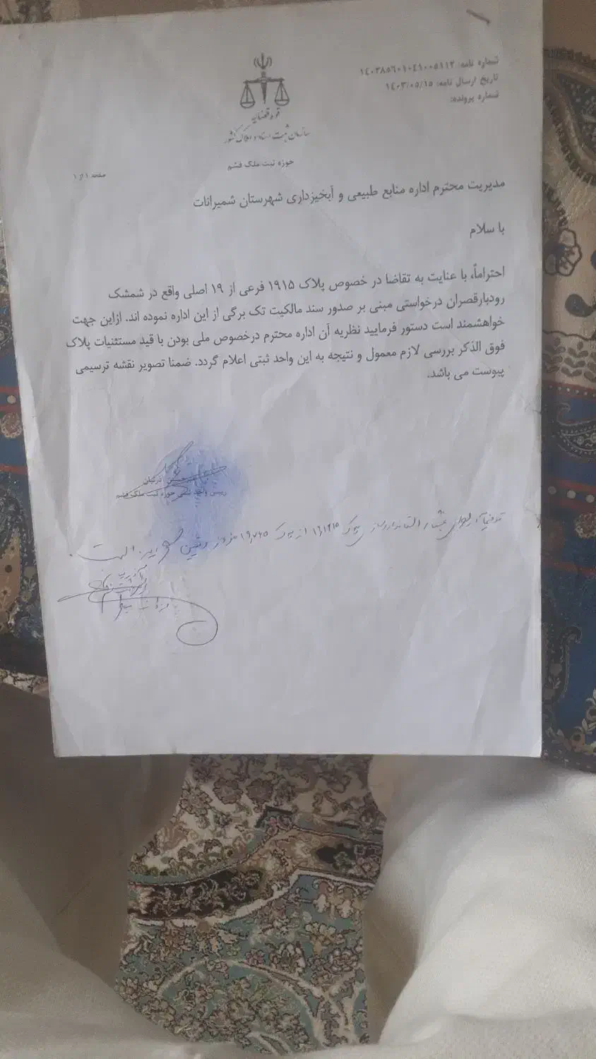 ۱۱۵۰مترزمین درجاده اصلی شمشک روبروی پیست اسکی|فروش زمین و ملک کلنگی|شمشک, |دیوار