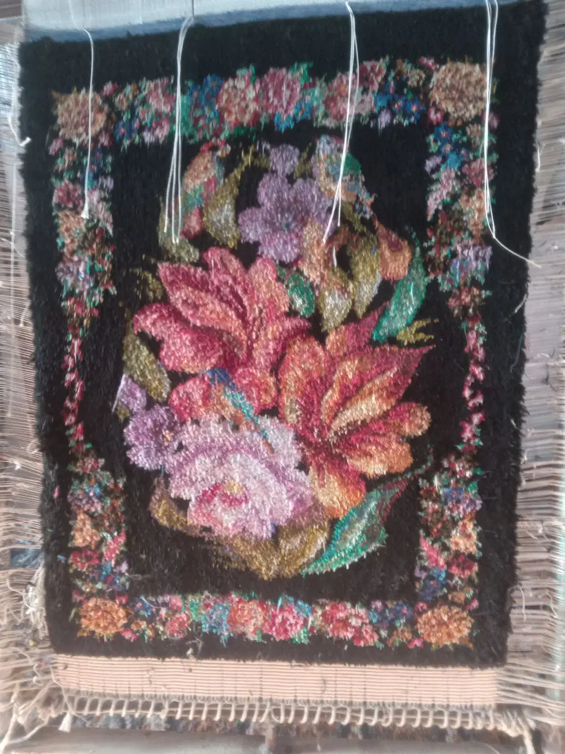 قالی ابریشم|فرش|مراغه, |دیوار