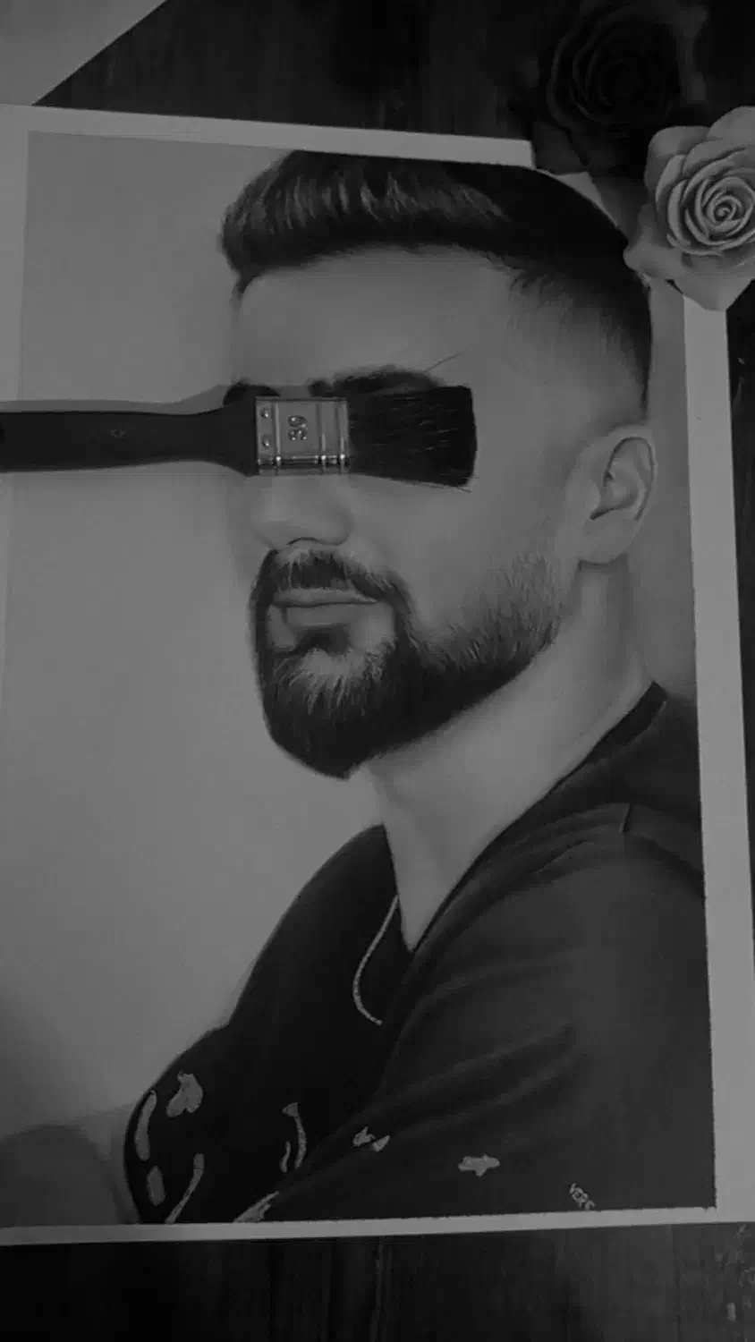 طراحی چهره به سبک سیاه قلم|تابلو، نقاشی، عکس|گنبد کاووس, |دیوار
