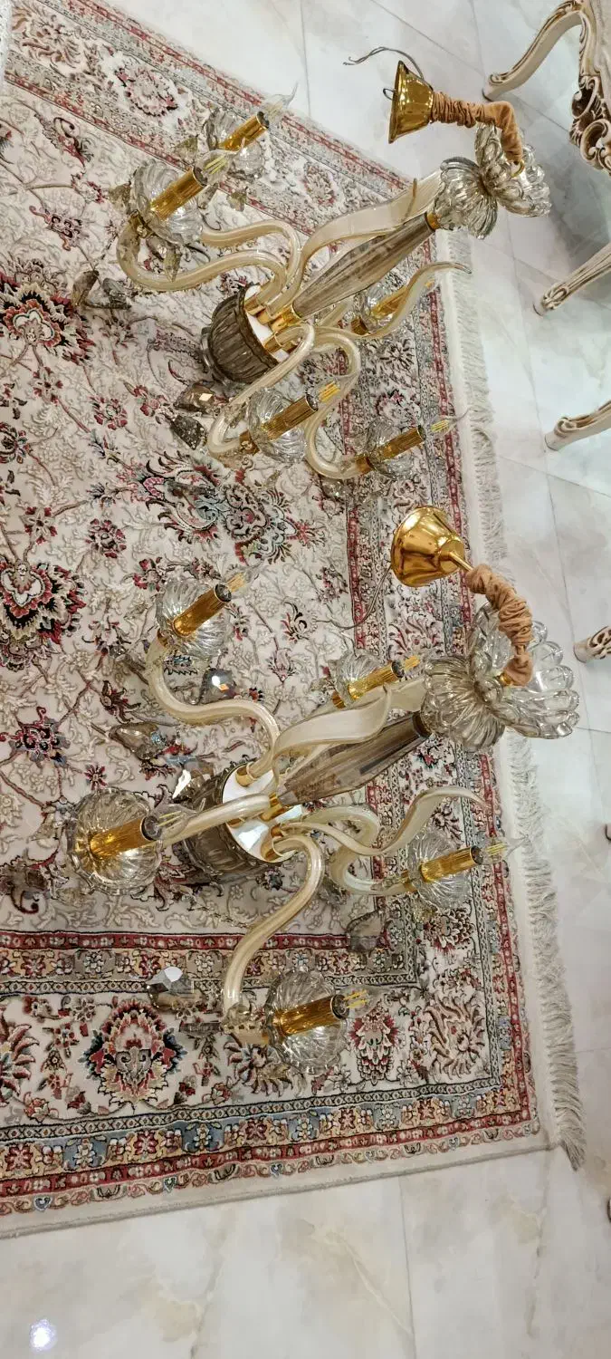 2عدد لوستر 5شاخه زیبا سالم|لوستر و چراغ آویز|اسلامشهر, شهرک واوان|دیوار