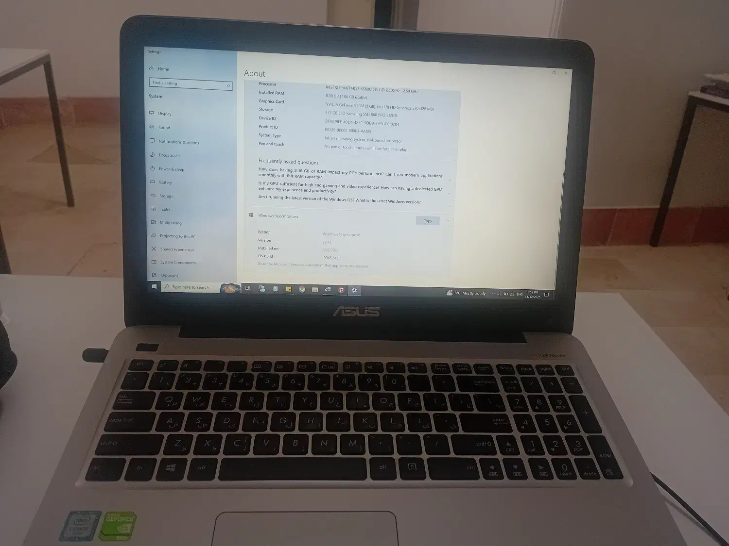 فروش لپ تاپ ایسوس cori 7 هارد ssd|رایانه همراه|تهران, تجریش|دیوار