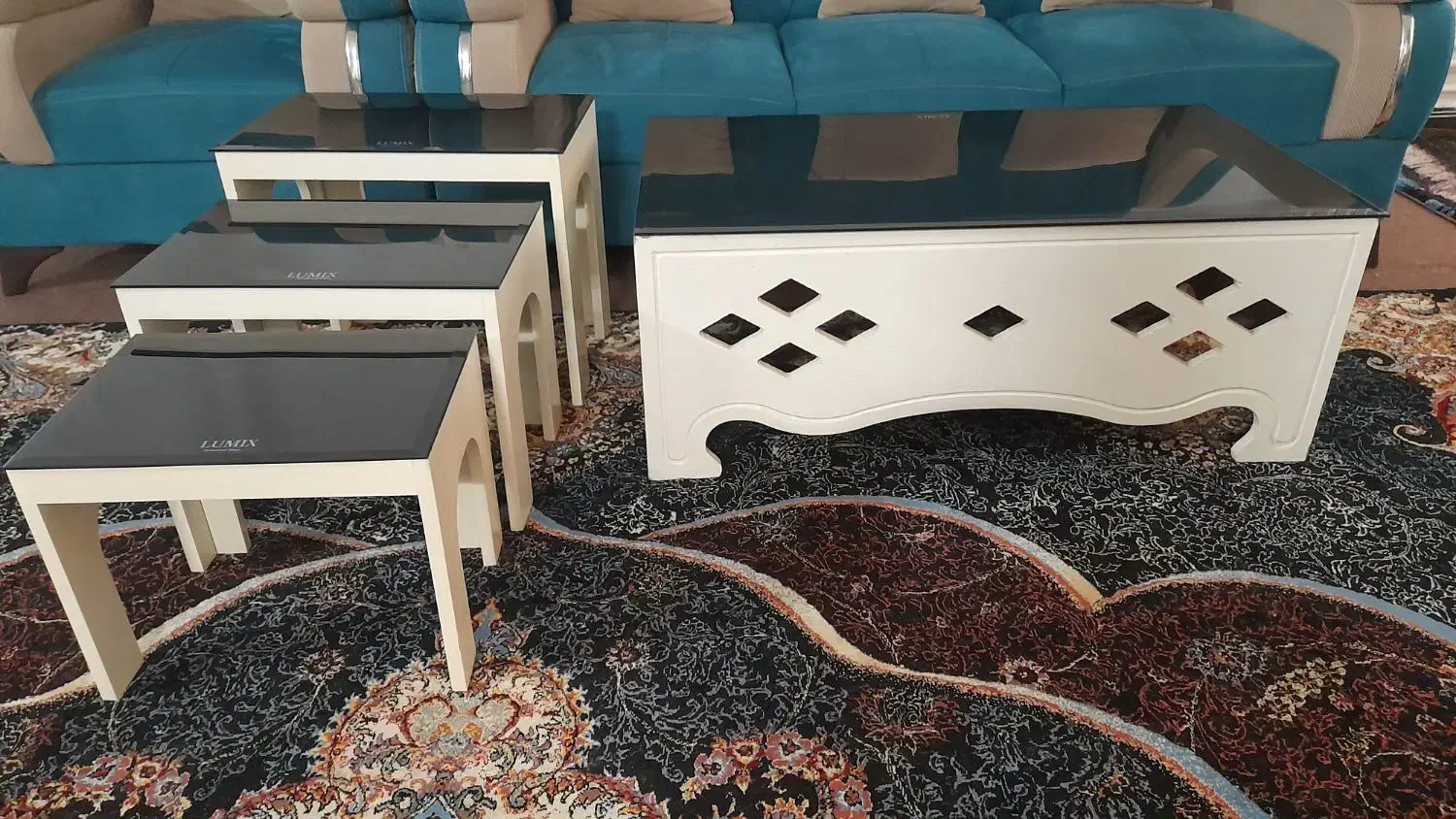 میز عسلی بزرگ به همراه سه عدد جلو مبلی|مبلمان خانگی و میز عسلی|اطاقور, |دیوار