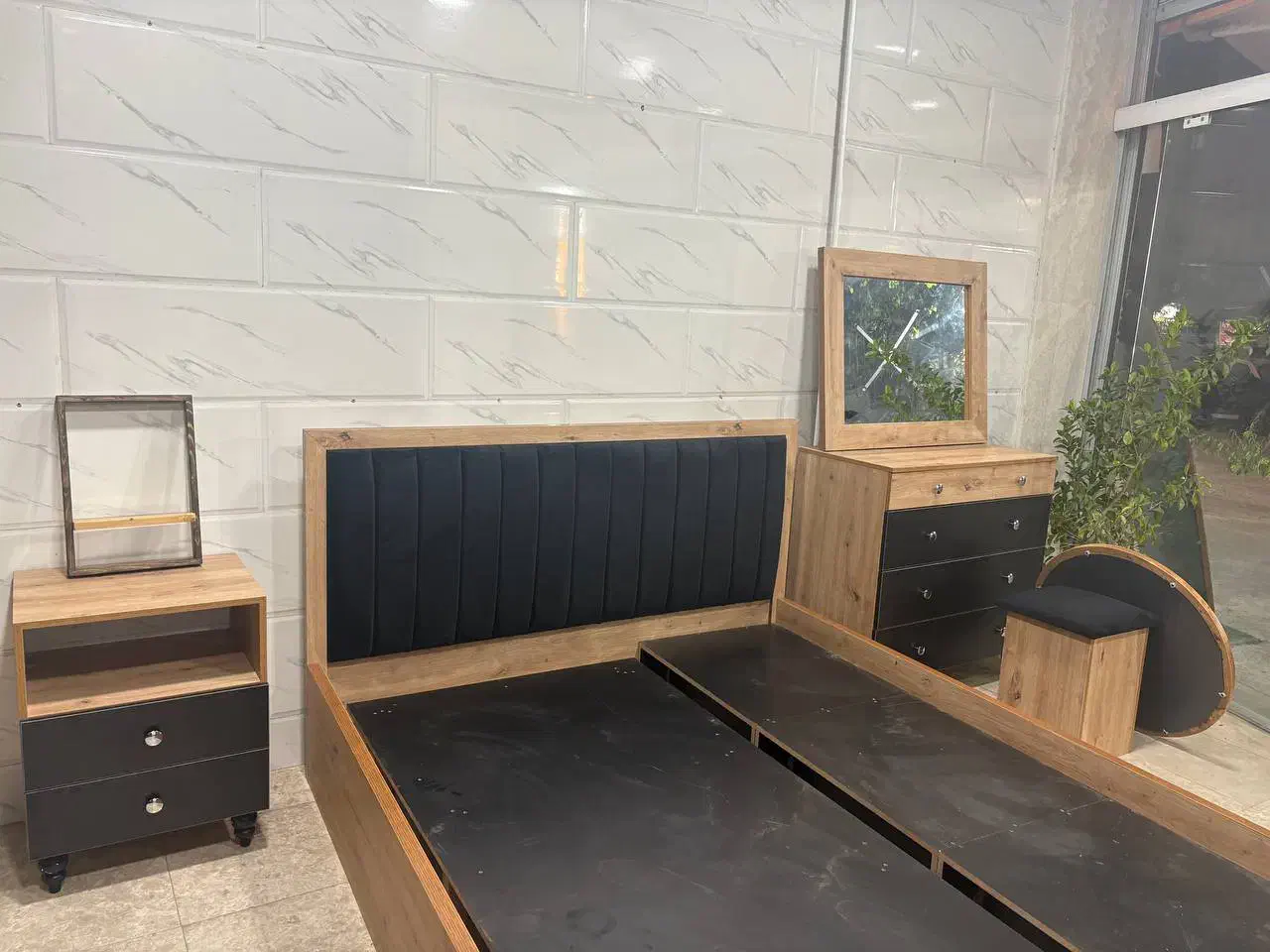 سرویس خواب تمام ام دی اف دونفره|تخت و سرویس خواب|رشت, جهاد|دیوار