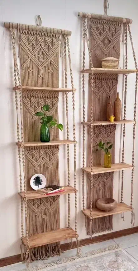 شلف مکرومه|صنایع دستی و سایر لوازم تزئینی|بوئین زهرا, |دیوار