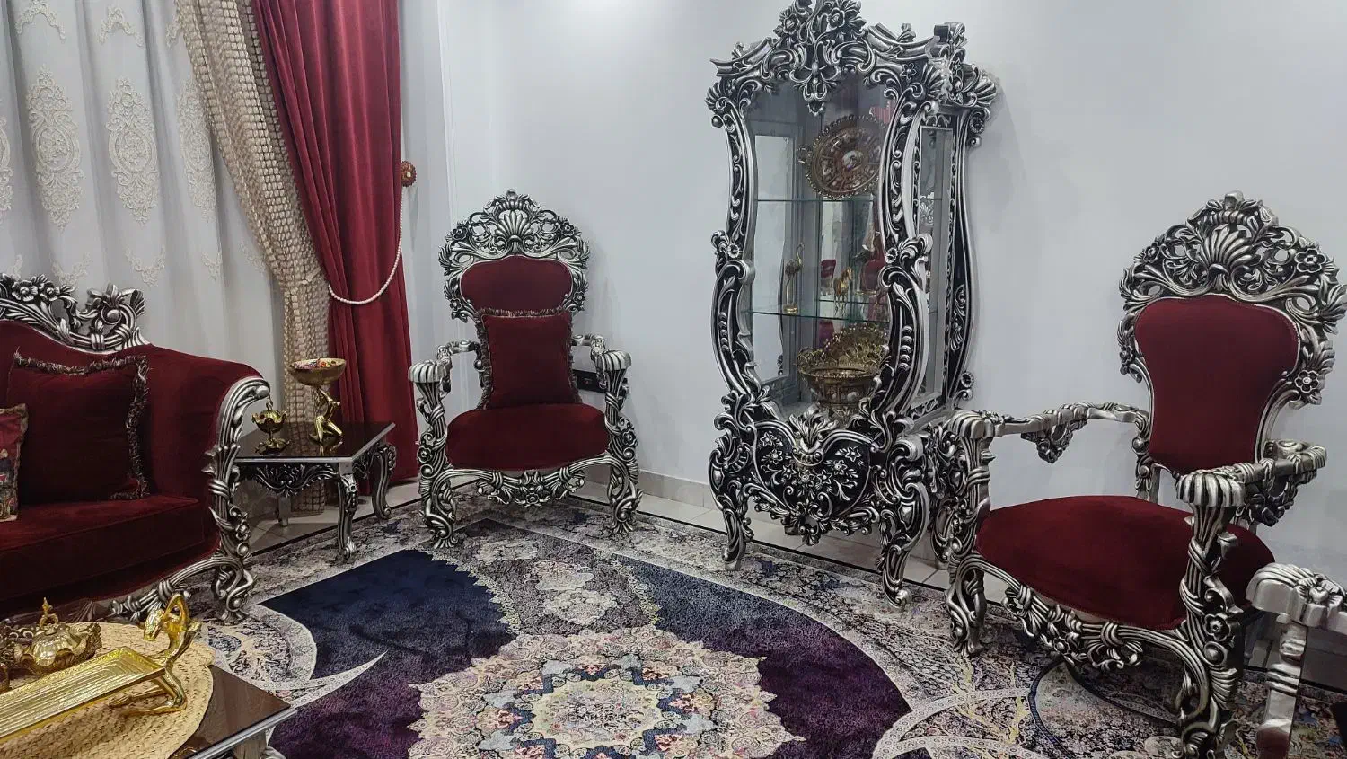 سرویس مبل استیل.فرش ۹متری و پرده 12متری با والاناش|مبلمان خانگی و میز عسلی|تهران, عبدل‌آباد|دیوار