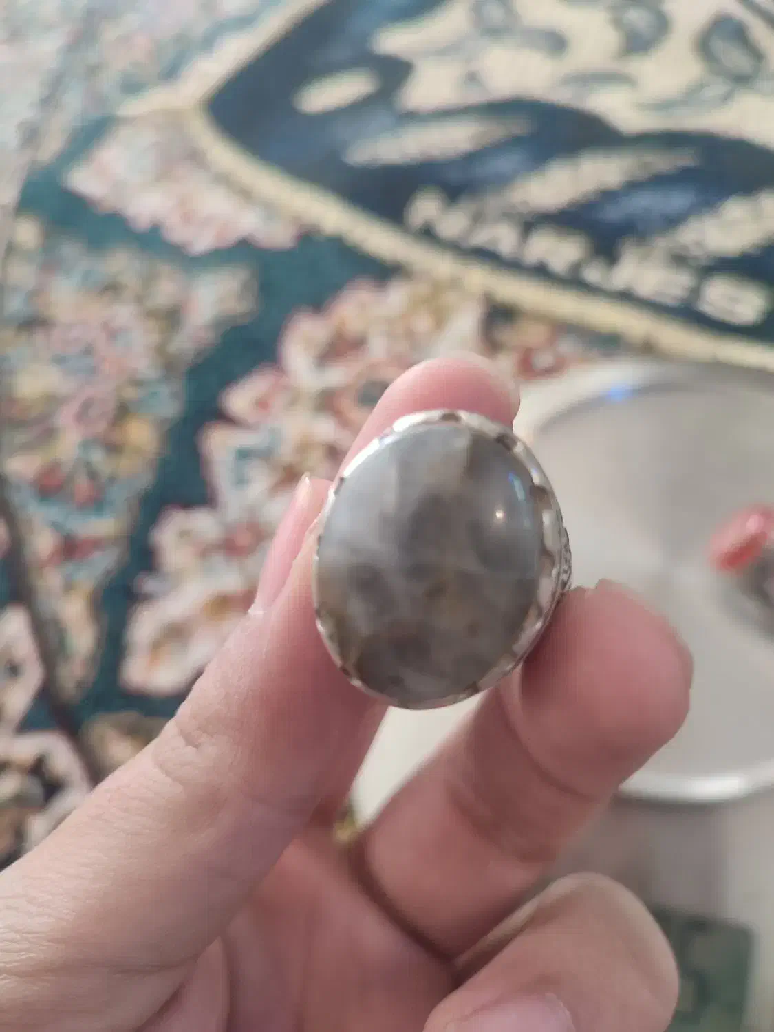 دو عدد انگشت نقره عقیق سلیمانی و یمنی اصل|جواهرات|خرم‌آباد, |دیوار