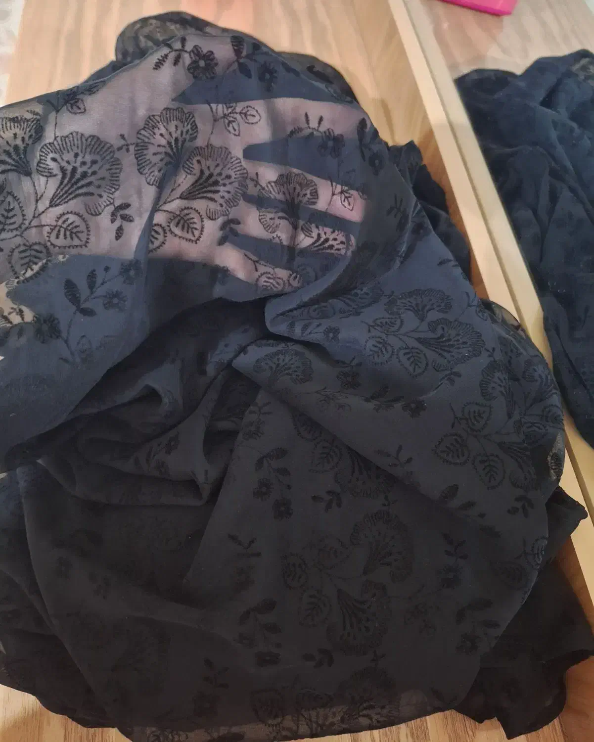 چادر حریر مجلسی گل برجسته مخمل(دوخته شده)|لباس|دورود, |دیوار