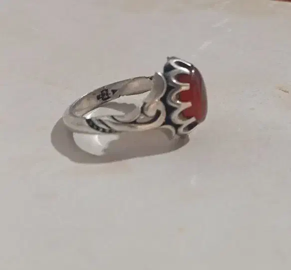 انگشتر نقره نگین عقیق یمن رگه دار رکاب دست با امضا|جواهرات|اصفهان, کلمان|دیوار