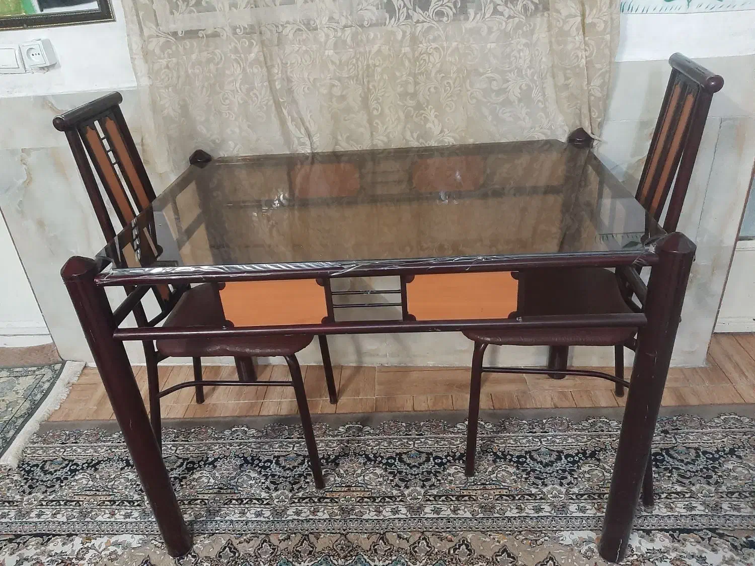 میز غذاخوری بادو صندلی وشیشه نشکن|میز و صندلی غذاخوری|خرم‌آباد, |دیوار