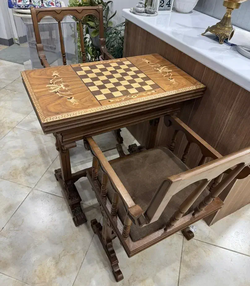 میز شطرنج و تخته تمام چوب راش|مبلمان خانگی و میز عسلی|پرند, فاز ۲|دیوار