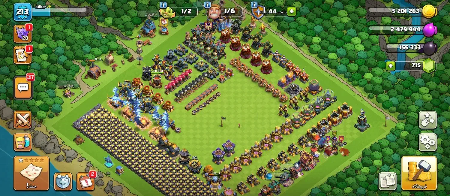 اکانت کلش تاون 18نیمه مکس|کنسول، بازی ویدئویی و آنلاین|نیشابور, خیام|دیوار