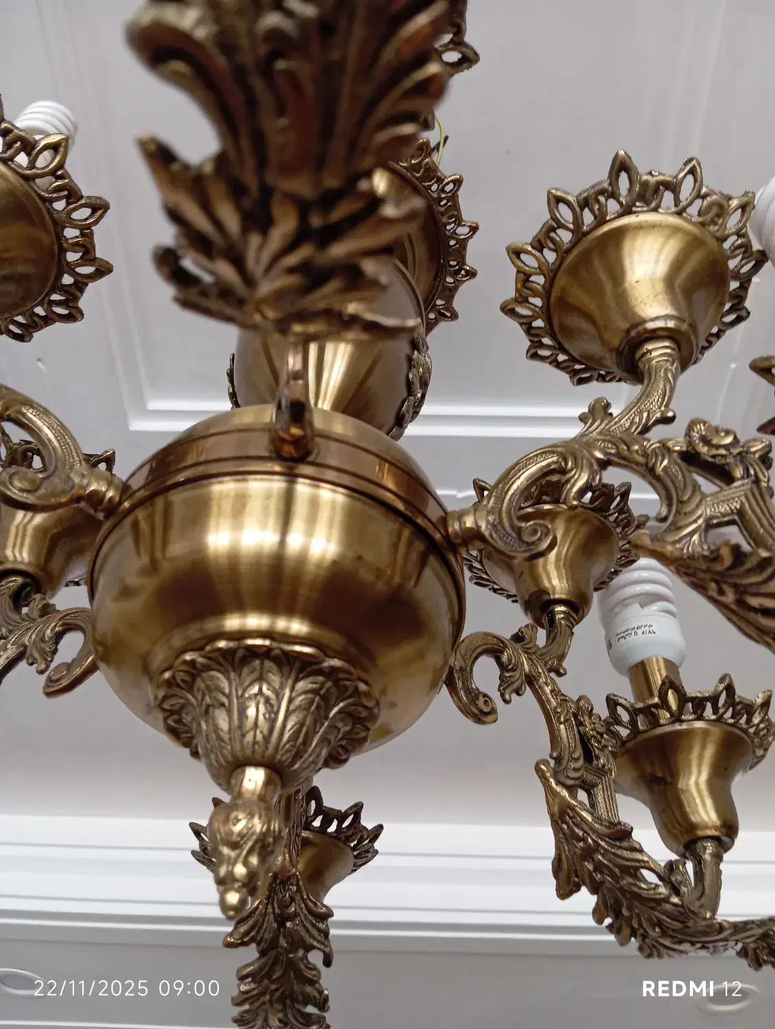 لوستر برنز 12شاخه|لوستر و چراغ آویز|ری, منصوریه منگل|دیوار