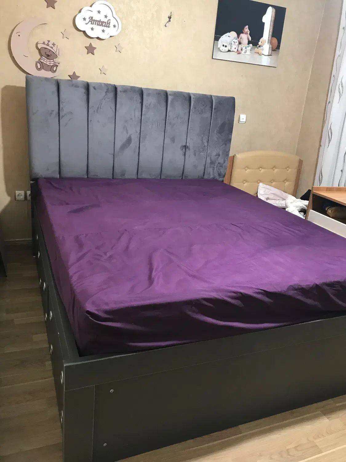 تخت دونفره در حد نو|تخت و سرویس خواب|پردیس, فاز ۲|دیوار